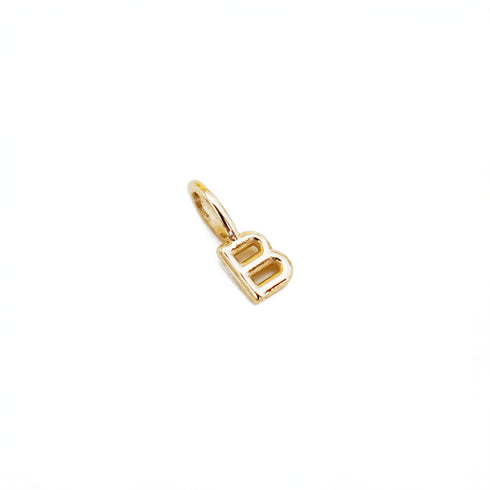B ~ Alphabet Charm in Yellow Gold